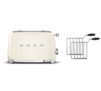Smeg Tsf01, Tssr01 2 Slice Toaster With 2-Sandwich Racks Set In Cream Cream One Size