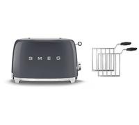 Smeg TSF01 2 Slice Toaster + TSSR01 2-Sandwich Racks Bundle - Grey