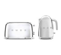 Smeg Bundle Set TSF02 4 Slice 2 Long-Slot Toaster & KLF03 Kettle Bundle - Stainless Steel