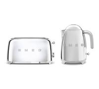 Smeg Bundle Set TSF02 4 Slice 2 Long-Slot Toaster & KLF04 Kettle Bundle - Stainless Steel