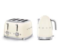 Smeg TSF03 4-Slice Toaster & KLF04 1.7L Variable Temperature Controlled Kettle Bundle - Cream