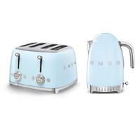 Smeg TSF03 4-Slice Toaster & KLF04 1.7L Variable Temperature Controlled Kettle Bundle - Pastel Blue