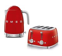 Smeg TSF03 4-Slice Toaster & KLF04 1.7L Variable Temperature Controlled Kettle Bundle - Red