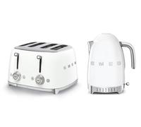 Smeg TSF03 4-Slice Toaster & KLF04 1.7L Variable Temperature Controlled Kettle Bundle - White