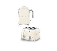 Smeg TSF03, KLF03 4-Slice Toaster & Kettle Set in Cream