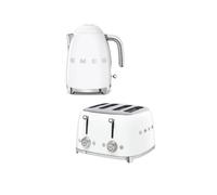 Smeg TSF03, KLF03 4-Slice Toaster & Kettle Set in White Smeg White