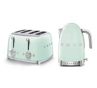 Smeg TSF03 4-Slice Toaster & KLF04 1.7L Variable Temperature Controlled Kettle Bundle - Pastel Green
