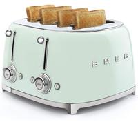 Smeg TSF03PGUK Retro 50's Style 4 by 4 slice Toaster In Pastel Green