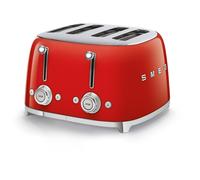 Smeg TSF03RDUK 4-Slice Retro Toaster 2000W, Dual Controls, 6 Shade Settings