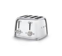 Smeg TSF03SSUK Retro 4 Slice Toaster, 4 Extra-Wide Slots Chrome in Silver | Size: A Smeg Silver A