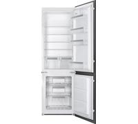 Smeg UKC8173N1E 178cm 70/30 Integrated Fridge Freezer with Sliding Door Hinge - White - E Rated, White