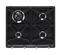 Smeg Victoria 60cm 4 Burner Gas Hob - Black