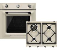Smeg Victoria AOSF6905G Built In Electric Single Oven and Gas Hob Pack - Cream - A Rated, Cream