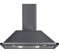 Smeg Victoria KT100GRE 100cm Chimney Cooker Hood for Ducted/Recirculating Ventilation - Slate Grey, Grey