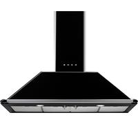 Smeg Victoria KT110BLE 110cm Chimney Cooker Hood for Ducted/Recirculating Ventilation - Black, Black