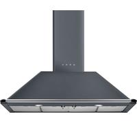 Smeg Victoria KT110GRE 110cm Chimney Cooker Hood for Ducted/Recirculating Ventilation - Grey, Grey