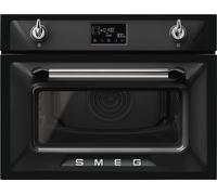 Smeg Victoria SO4902M1N Built In Electric Single Oven with Microwave Function - Black, Black