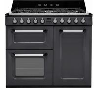 Smeg Victoria TR103GR 100cm Dual Fuel Range Cooker with Gas Hob - Slate - A/B Rated, Graphite