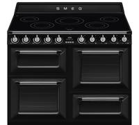 Smeg Victoria TR4110IBL2 110cm Wide Black Induction Freestanding Range Cooker