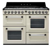 Smeg Victoria TR4110P1 110cm wide Dual Fuel Range Cooker with Gas Hob - Cream - A/A Rated