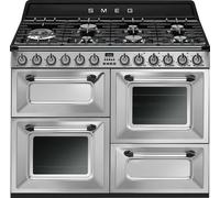 Smeg Victoria TR4110X-1 110cm Dual Fuel Range Cooker with Gas Hob - Stainless Steel - A/A Rated, Stainless Steel