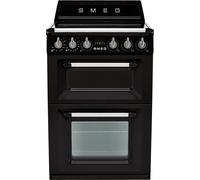 Smeg Victoria TR62IBL2 60cm Double Oven Electric Cooker - Black - A/A Rated, Black