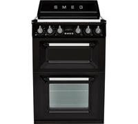 Smeg Victoria TR62IBL2 60cm Double Oven Electric Cooker with Induction Hob - Black - A/A Rated, Black