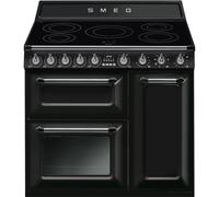 Smeg Victoria TR93IBL2 90cm Wide Black Induction Freestanding Range Cooker