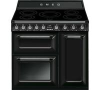 Smeg Victoria TR93IBL2 90cm wide Electric Range Cooker with Induction Hob - Black - A Black