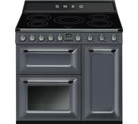 Smeg Victoria TR93IGR2 90cm Wide Slate Grey Induction Freestanding Range Cooker