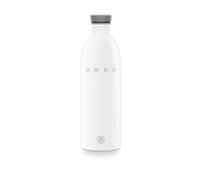 SMEG x 24Bottles Lightweight and Leakproof Urban Bottle, Stainless Steel, 50’s Style,1L, WBF02WH, White