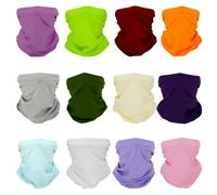 SMEHCF 12 Cooling Neck Gaiters Multipurpose Bandanas for Women Men Headband Balaclava Hair Head Scarf Face Half Mask Army Fluorescent Green Beige Dark Light Gray Purple White Pink Sky Blue Red Orange