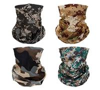 SMEHCF 4 Camo Headband Bandana Balaclava Half Face Mask Shield Head Hair Scarf Neck Gaiter Hat Multipurpose For WoMen Men Breathable Reusable Washable Brown Green Black White Digital Desert
