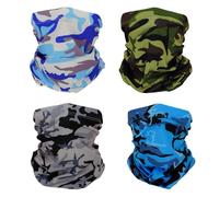 SMEHCF 4 Cooling Neck Gaiters Multipurpose Bandanas for Women Men Headband Balaclava Hair Head Scarf Face Half Mask Camouflage Royal Blue Army Green Light Gray Sky Blue
