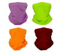SMEHCF 4 Cooling Neck Gaiters Multipurpose Bandanas for Women Men Headband Balaclava Hair Head Scarf Face Half Mask Bright Red Fluorescent Green Purple Orange