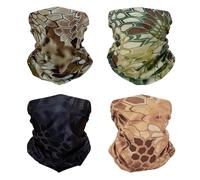 SMEHCF 4 Cooling Neck Gaiters Multipurpose Bandanas for Women Men Headband Balaclava Hair Head Scarf Face Half Mask Camouflage Python Navy Blue Brown Green Desert Yellow