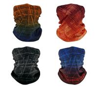 SMEHCF 4 Multipurpose Bandanas for Women Men Headband Balaclava Hair Head Scarf Face Half Airsoft Paintball Mask Neck Gaiters Breathable Reusable Washable Green Orange Red Black Blue Gradient Color