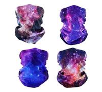 SMEHCF 4 Multipurpose Bandanas for Women Men Headband Balaclava Hair Head Scarf Face Half Airsoft Paintball Mask Neck Gaiters Breathable Reusable Washable Universe Nebula Purple