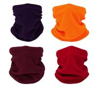 SMEHCF 4 Multipurpose Neck Gaiter Neck Warmer Scarf Face Half Mask for Women Men Skiing Fishing Hiking Cycling Motorcycle Breathable Washable Wind-poof Orange Bright Red Wine Red Purple