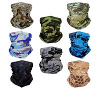 SMEHCF 8 Cooling Neck Gaiters Multipurpose Bandanas for Women Men Headband Balaclava Hair Head Scarf Face Half Mask Camouflage Python Navy Royal Sky Blue Brown Desert Yellow Army Green Light Gray