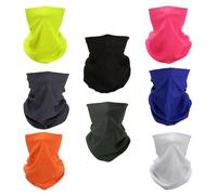 SMEHCF 8 Multipurpose Bandanas for Women Men Headband Balaclava Hair Head Scarf Face Half Airsoft Paintball Mask Neck Gaiters Breathable Washable Black Grey Blue Green White Neon Yellow Pink Orange