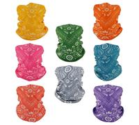 SMEHCF 8 Multipurpose Bandanas for Women Men Headband Balaclava Hair Head Scarf Face Half Airsoft Paintball Mask Neck Gaiters Breathable Reusable Washable Orange Yellow Purple Red Pink Cashew Flower