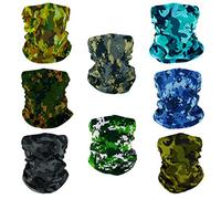 SMEHCF 8 Novelty Seamless Bandana Balaclava Face Cover Mask Shield Neck Gaiter Reusable Breathable Dustproof Windproof Unisex Marsh Forest Ocean Digital Camo Camouflage