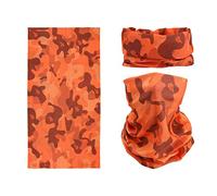 SMEHCF Novelty Seamless Bandana Balaclava Face Cover Mask Shield Neck Gaiter Reusable Breathable Dustproof Windproof Unisex Orange Camo Camouflage