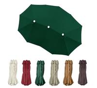 SMELEDFCFK Large Twin Umbrella Replacement Canopy 15ft Replacement Umbrella Fabric 12 Ribs Parasol Replacement Cover Triple Head Umbrella Cloth(Dark green)