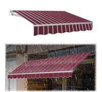 SMELEDFCFK Sunshade Patio Awning Replacement Canvas Striped Sun Shade Shelter Canopy Retractable Awning Top Cover For Shop Deck Balcony(6.5x5ft/2X1.5M)