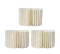 SMELEYOU 3 Pcs Cylinder Pedestal Stand Elegant White Cardboard Cylinder Stands Foldable Reusable Wedding Dessert Cake Stand with Acrylic Lid for Anniversary Christmas Displays 11 In Dia.
