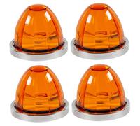 SMELEYOU 4Pcs Watermelon Lights for Semi Truck, 3.7-Inch LED Marker Lights with IP65 Waterproof, 12V-24V ABS Housing for Vehicles Yellow