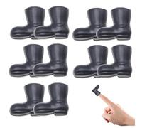 SMELEYOU 5 Pairs Doll Shoes Black Small, Cute & Realistic 1.18 Inch Mini Boots Strong & Wear-Resistant Rubber Miniature Christmas Ornaments for Festival Home Indoor DIY Craft