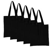 SMELEYOU 5Pcs Black Tote Bag, 14x16 Black Canvas Bag with Handle Lightweight Reusable Shopping Cloth Bags Blank Canvas for Crafts, DIY, Advertising, Promotion, Activity